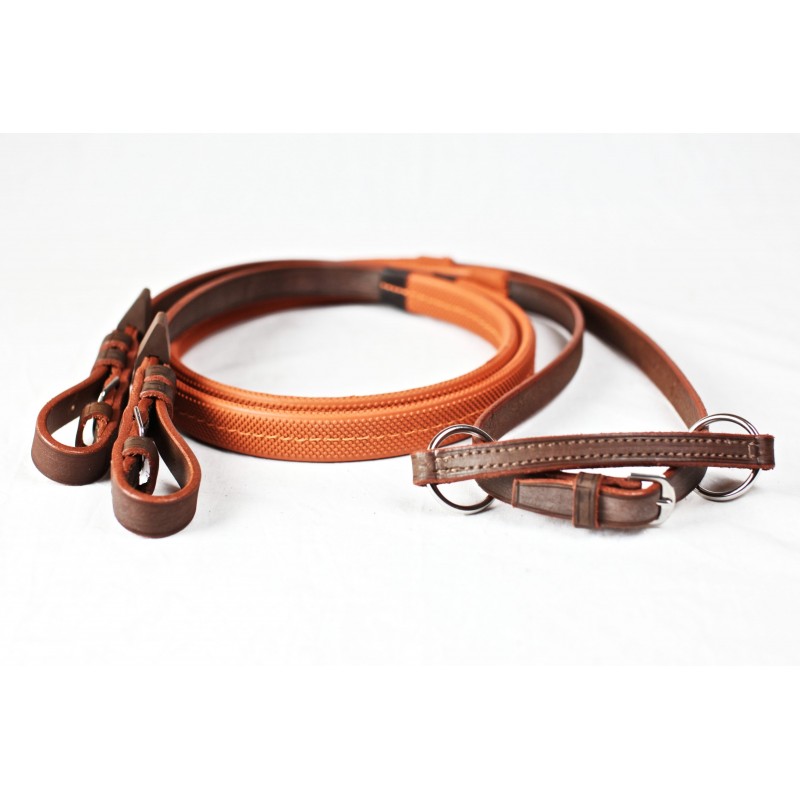 [:fr]Rênes de Course en cuir[:en]Leather rubber grip racing reins[:]