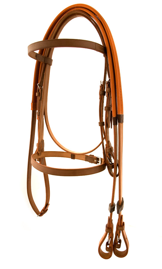 Bride course ST en cuir pour cheval de course
