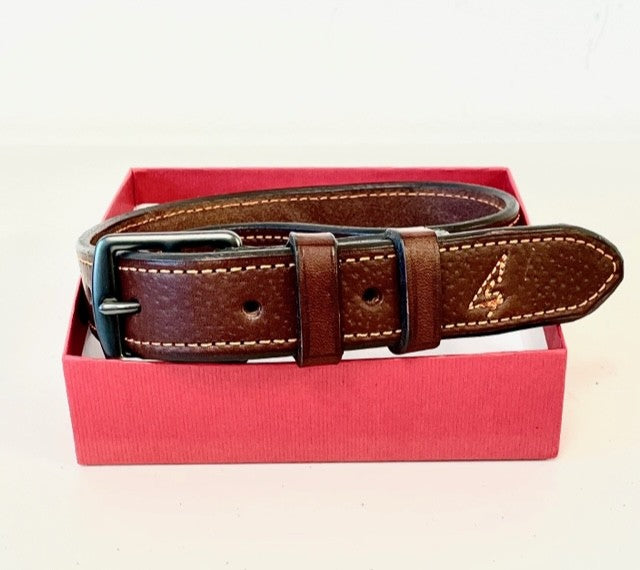 Ceinture Étrivière en cuir modèle sellier, boucle laiton 30 mm - Sellerie Cassou