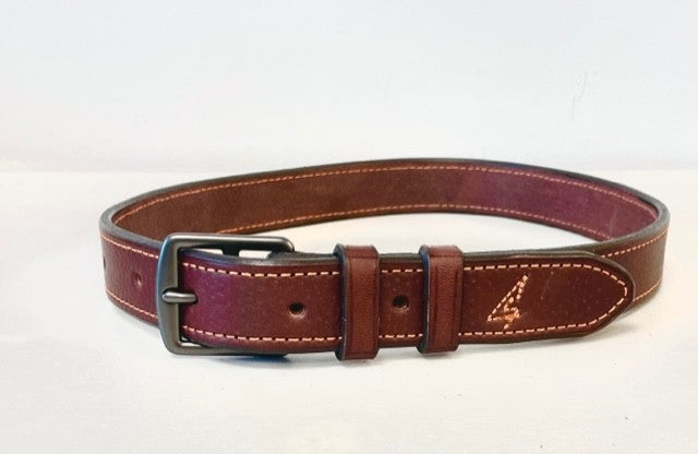 Ceinture Étrivière en cuir modèle sellier, boucle laiton 30 mm - Sellerie Cassou