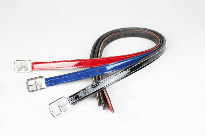 Leather or patent leather jump racing stirrup leathers