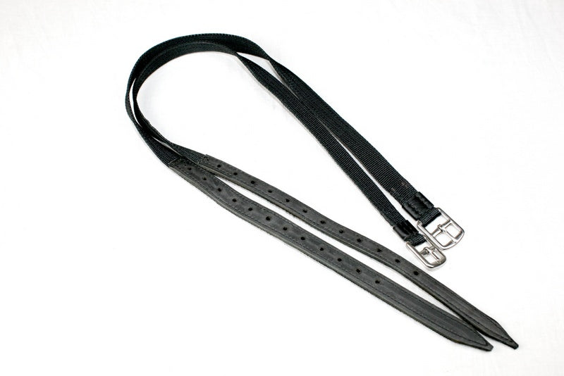 Étrivières nylon pour course de plat avec renfort cuir - Sellerie Cassou
