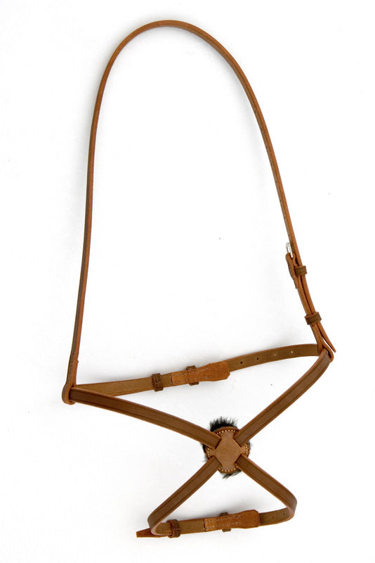 Muserolle croisée en cuir pour cheval - Sellerie Cassou