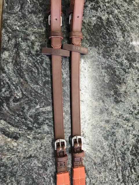 Rênes entraînement à boucles en cuir pour cheval