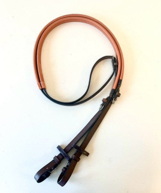 Rênes entraînement à boucles en cuir pour cheval